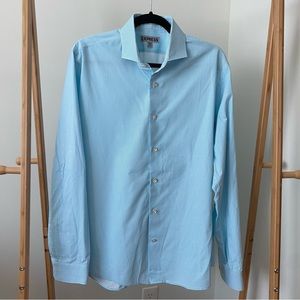 Men’s Express Fitted Blue White Button Down size L